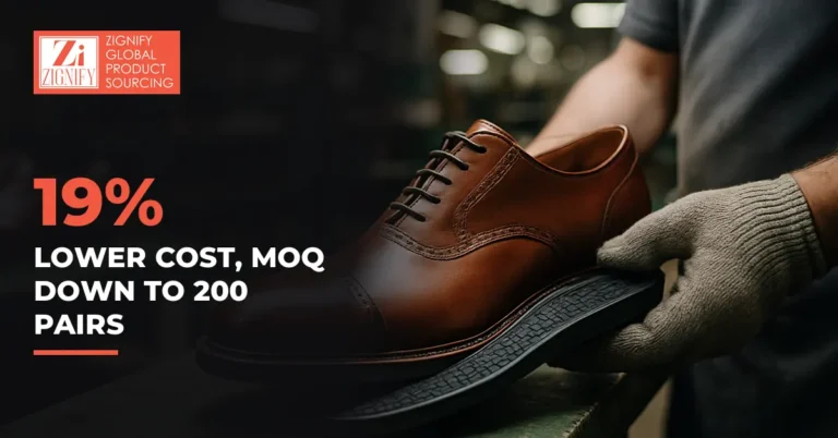 Premium men's leather shoe and outsole checked at the factory