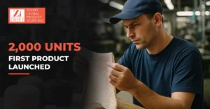 Knitted product sample inspected at the factory