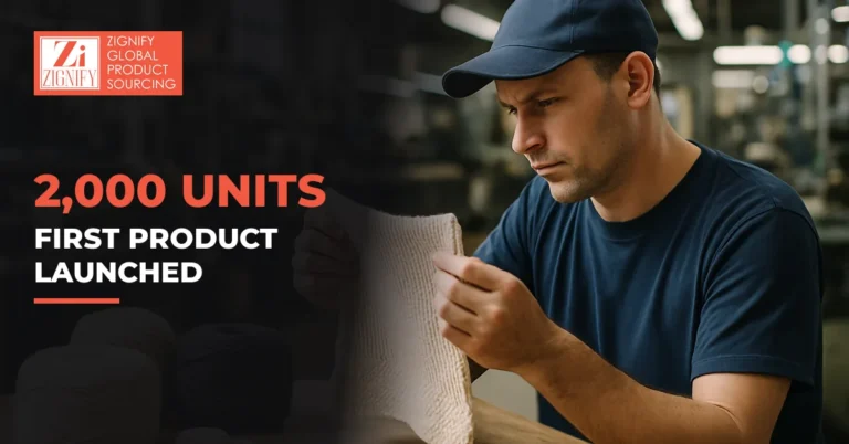 Knitted product sample inspected at the factory